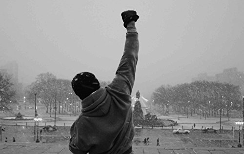 time4art Rocky Balboa BOXEN SPORT Boxing Schwarz und Weiß Print Canvas Bild auf Keilrahmen Leinwand Giclee 120x80 cm von time4art