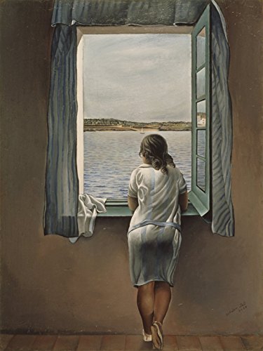 time4art Salvador Dali Surrealism Girl at The Window Mädchen am Fenster Print Canvas Bild auf Keilrahmen Leinwand (80x60cm) von time4art