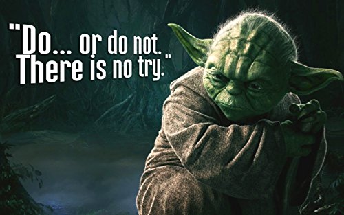time4art Star Wars YODA Do or do not Bilder LEINWAND Giclee Film mit Zitat Grafiken Print Canvas Bild auf Keilrahmen Leinwand 120cm x 80cm von time4art