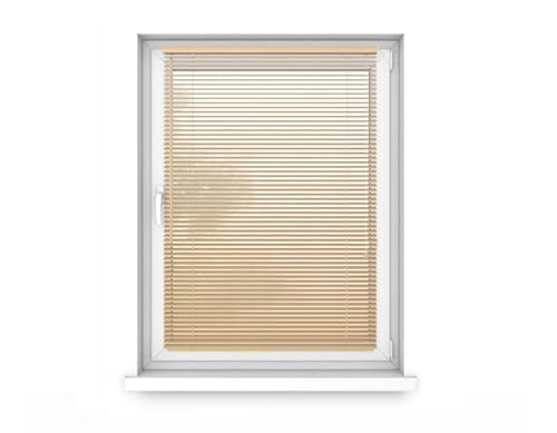 time4blinds Holzjalousien 25mm dünne Lamellen Jalousien für Fenster Easy Fit Vorhänge Nicht-invasive Installation - Breite 50-140cm, Höhe 50-250cm - Mehrere Farben von time4blinds