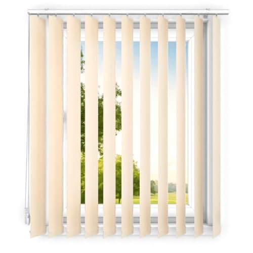 time4blinds - Lamellenvorhang - Vertikaljalousie - Lamellen für Büroarbeitsplätze und für Haus und Wohnung - Vorhang Flächenvorhang Schiebevorhang - 150x140 cm - Apricot von time4blinds