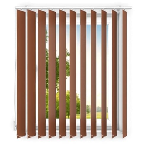time4blinds - Lamellenvorhang - Vertikaljalousie - Lamellen für Büroarbeitsplätze und für Haus und Wohnung - Vorhang Flächenvorhang Schiebevorhang - 155x210 cm - Hellbraun von time4blinds