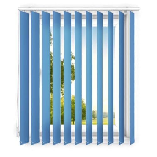 time4blinds - Lamellenvorhang - Vertikaljalousie - Lamellen für Büroarbeitsplätze und für Haus und Wohnung - Vorhang Flächenvorhang Schiebevorhang - 200x220 cm - Azurblau von time4blinds