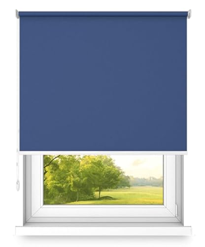 time4blinds Rollos Verdunkelungsrollo Freihängendes Rollo ohne Kassette Wand- oder Deckenmontage Großes Format UV-Schutz Thermische Eigenschaften Solides Design 180x280 cm Heidelbeere - Links von time4blinds