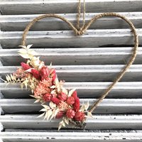 Trockenblumenkranz Trockenblumenring Geschenk Und Deko Mit Trockenblumen Metallherz Jute Umwickelt Türdeko Wanddeko Boho Herz 28cm von tinaslaedleDE