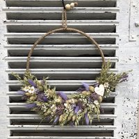 Trockenblumenkranz Trockenblumenring Geschenk Und Deko Mit Trockenblumen Metallring Jute Türdeko Wanddeko Alles Liebe Halbgebunden von tinaslaedleDE