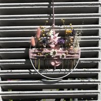 Trockenblumenkranz Türkranz Fensterkranz Wanddeko Fensterdeko Zum Hängen Trockenblumenring Trockenblumen Deko Boho Geschenkidee Metallring von tinaslaedleDE