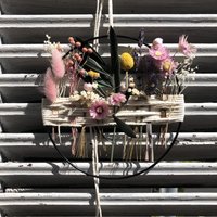 Trockenblumenkranz Türkranz Fensterkranz Wanddeko Fensterdeko Zum Hängen Trockenblumenring Trockenblumen Deko Boho Geschenkidee Metallring von tinaslaedleDE