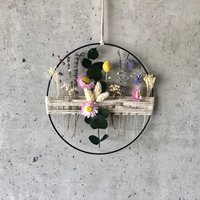 Trockenblumenkranz Türkranz Fensterkranz Wanddeko Fensterdeko Zum Hängen Trockenblumenring Trockenblumen Deko Boho Geschenkidee Metallring von tinaslaedleDE