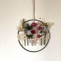 Trockenblumenkranz Türkranz Fensterkranz Wanddeko Fensterdeko Zum Hängen Trockenblumenring Trockenblumen Deko Boho Geschenkidee Metallring von tinaslaedleDE