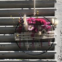 Trockenblumenkranz Türkranz Fensterkranz Wanddeko Fensterdeko Zum Hängen Trockenblumenring Trockenblumen Deko Boho Geschenkidee Metallring von tinaslaedleDE