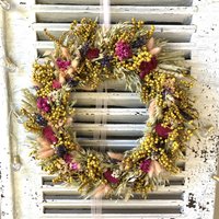 Trockenblumenkranz Türkranz Wanddeko Trockenblumenring Boho Geschenkidee Trockenblumendeko Bunt Blumenkranz Gebunden 46cm Trockenblumenkranz Türkranz Wanddeko Trockenblumenring Boho Geschenkidee Trockenblumendeko Bunt Blumenkranz Gebunden 46cm von tinaslaedleDE