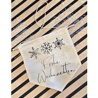 Wimpel Weihnachten Spruch Personalisierbar Sterne Kranz Mispel Wanddeko Tannebaum von tinelei