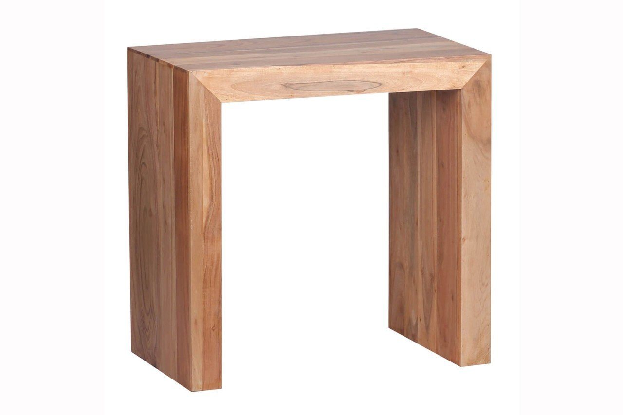 tinkaro Beistelltisch BESTE Massiv-Holz Akazie Wohnzimmer-Tisch Braun von tinkaro