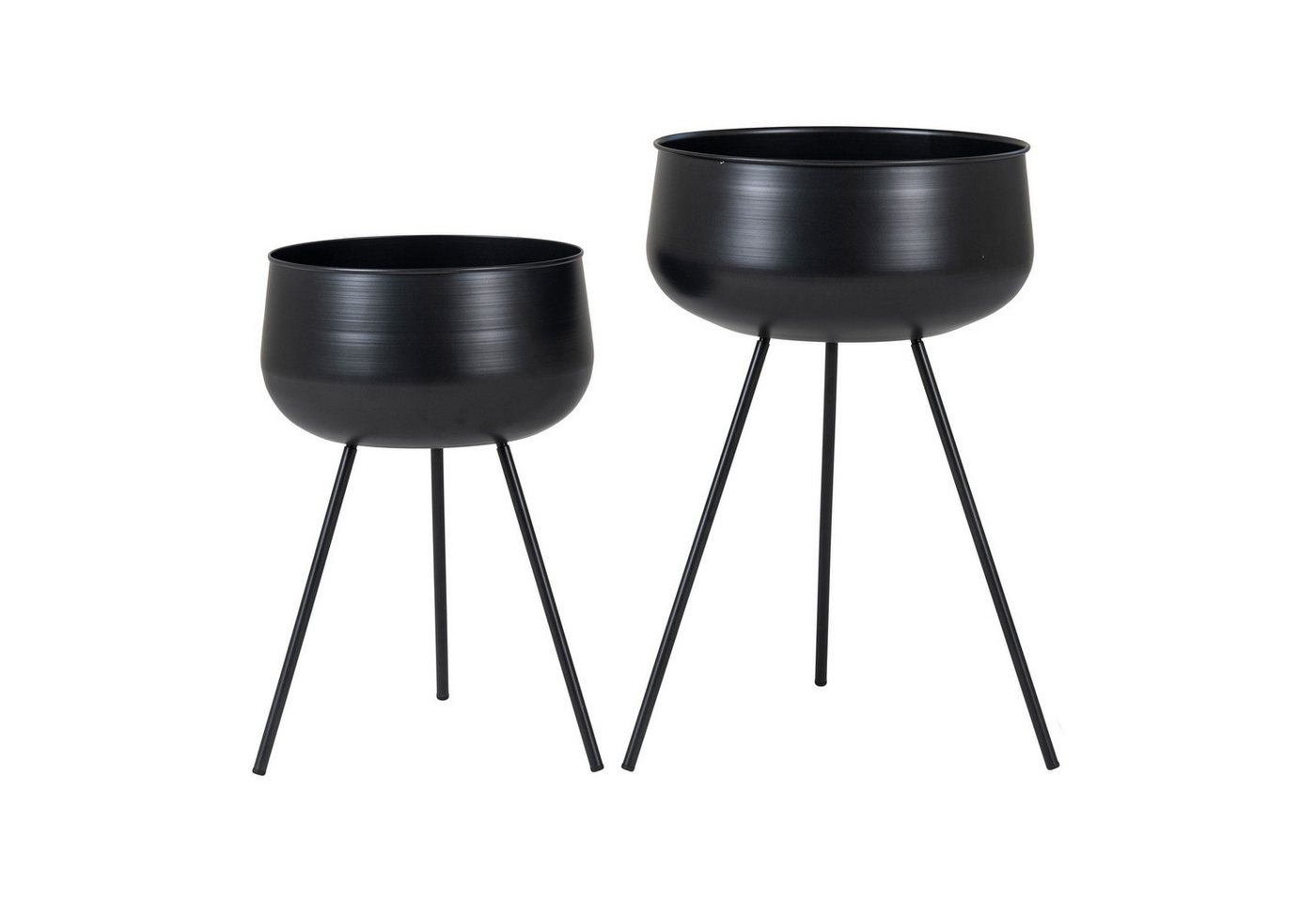 tinkaro Blumentopf Blumentöpfe Ardola Stahl Schwarz (2er Set, 2 St) von tinkaro