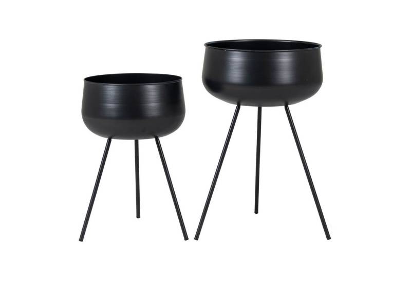 tinkaro Blumentopf Blumentöpfe Ardola Stahl Schwarz (2er Set, 2 St) von tinkaro