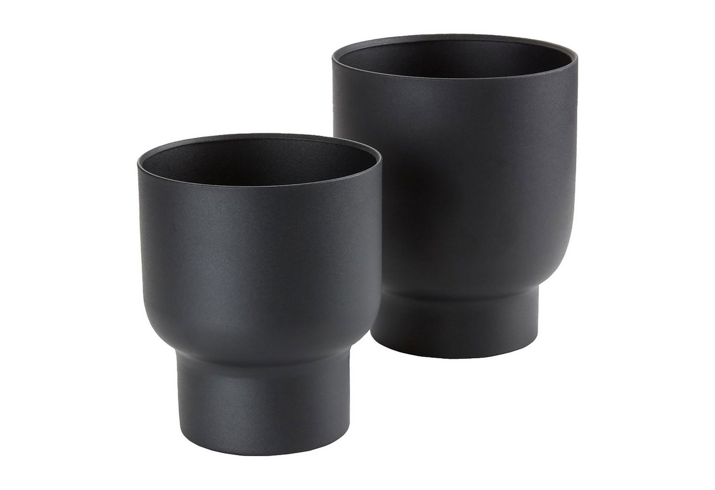 tinkaro Blumentopf Blumentöpfe Fulda Metall Schwarz (2er Set, 2 St) von tinkaro