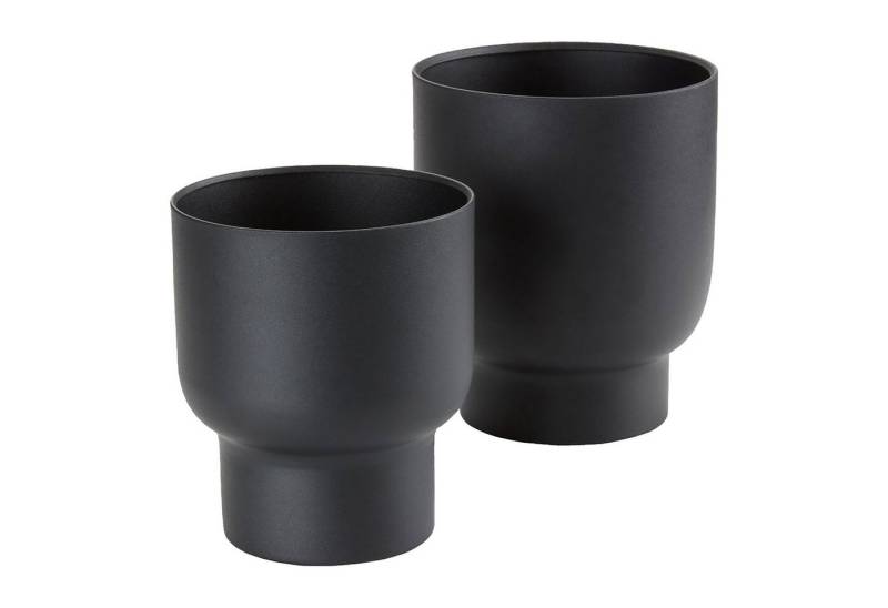 tinkaro Blumentopf Blumentöpfe Fulda Metall Schwarz (2er Set, 2 St) von tinkaro