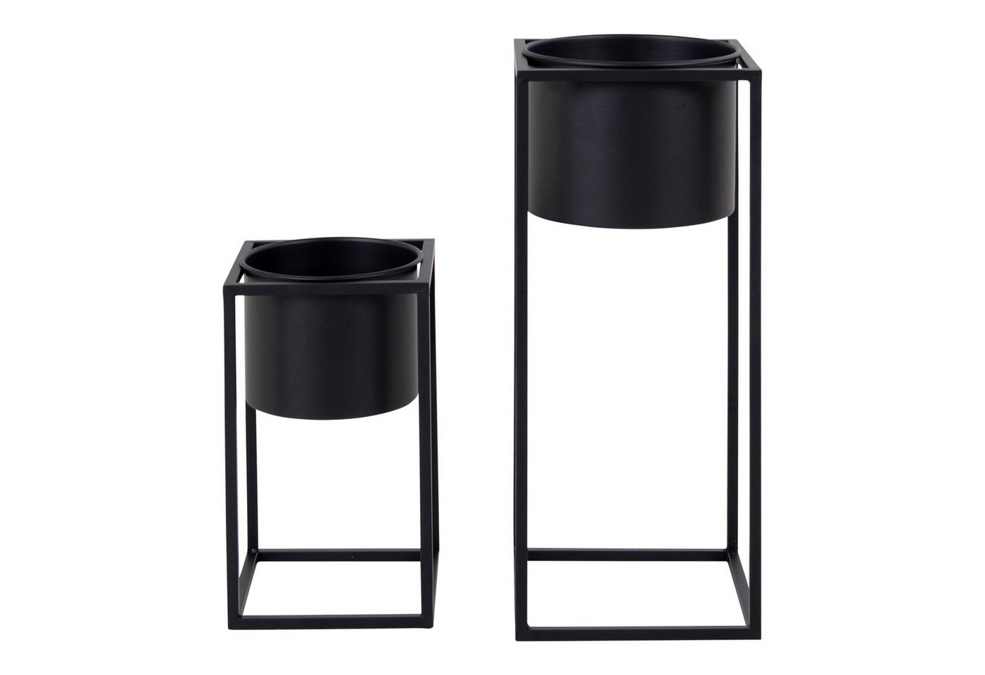 tinkaro Blumentopf Blumentöpfe Marla Stahl Schwarz (2er Set, 2 St) von tinkaro