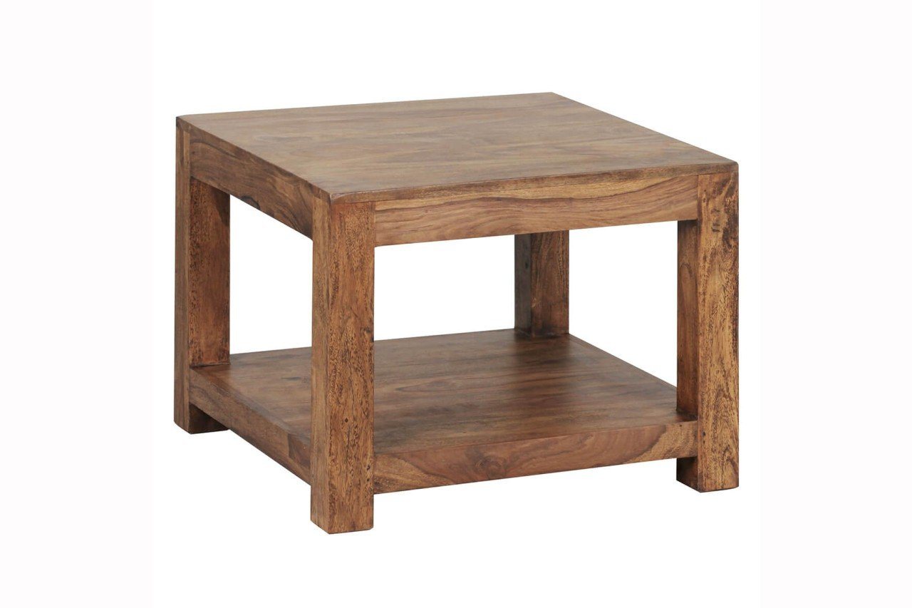 tinkaro Couchtisch ALLA Massiv-Holz Sheesham Beistelltisch Braun von tinkaro