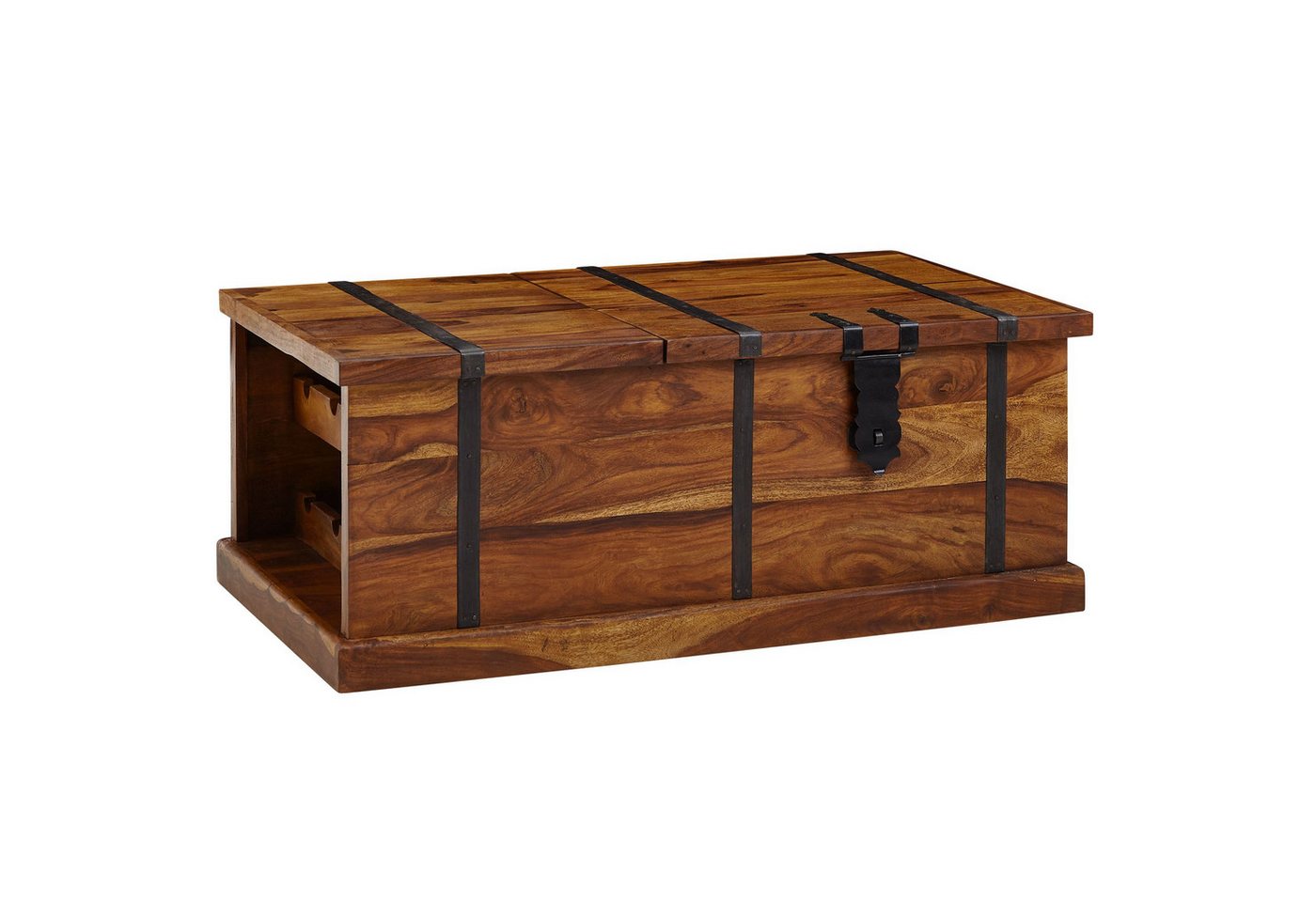 tinkaro Couchtisch LLOYD Mango Massivholz, Walnuss finish Wohnzimmertisch Braun von tinkaro