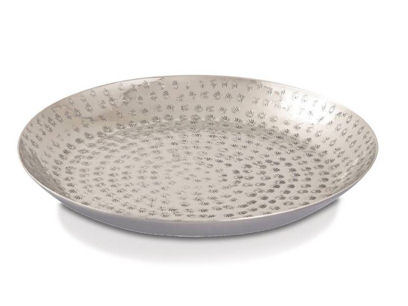 tinkaro Blumentopf ARWED Aluminium Serviertablett Silber (1 St) von tinkaro