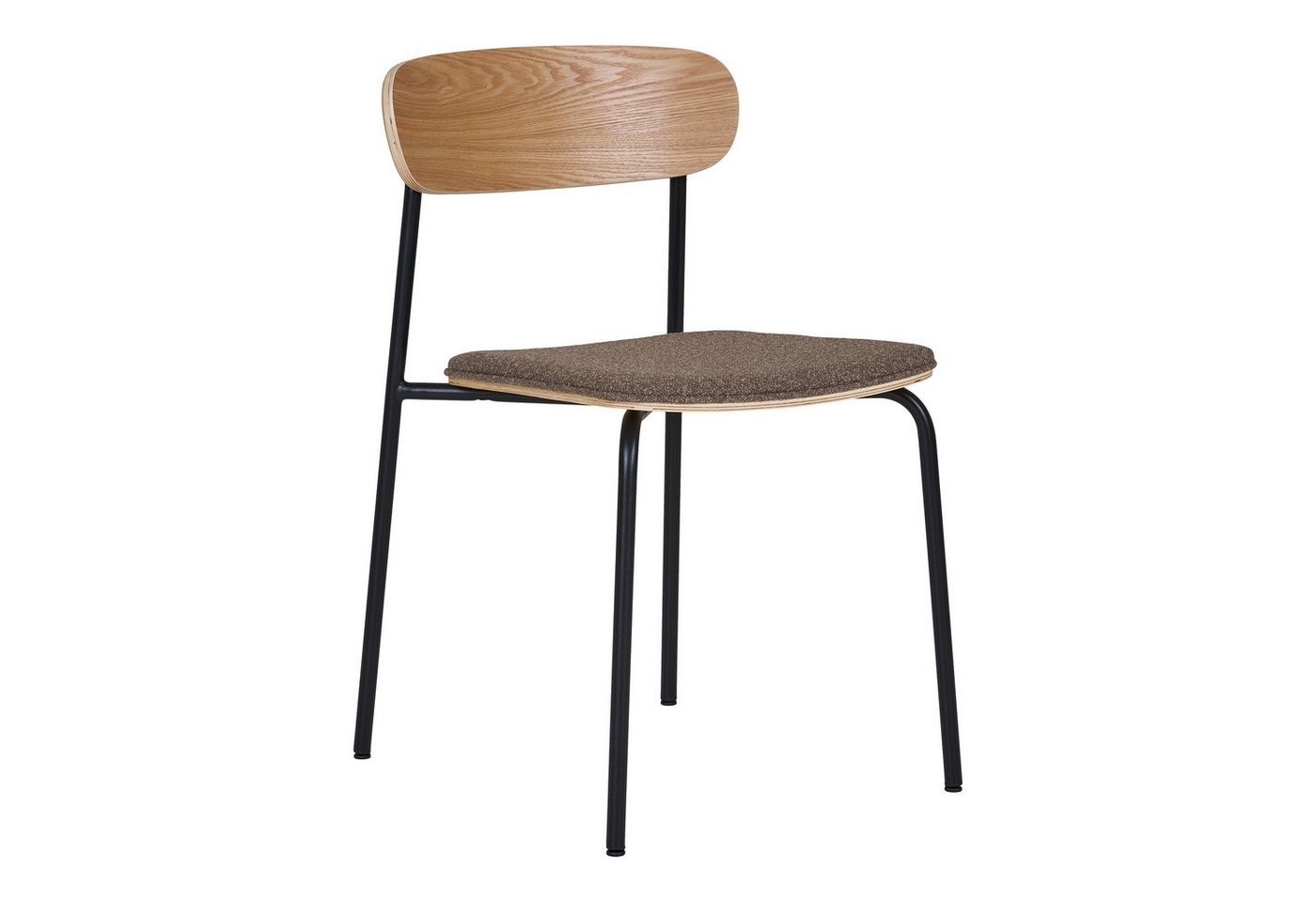 tinkaro Esszimmerstuhl Estepona Stahl, Polyester, Sperrholz Natur / Braun / Schwarz (Einzelartikel, 1 St) von tinkaro