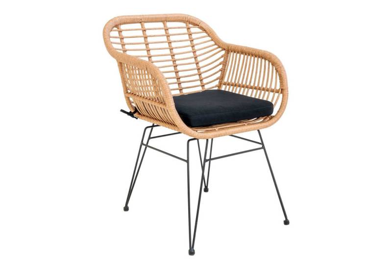 tinkaro Esszimmerstuhl Sessel Trieste Stahl, PE Rattan Natur von tinkaro