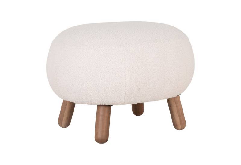 tinkaro Sitzhocker Fußstütze Savona Polyester, Gummibaum, Kiefer Weiß (1 St) von tinkaro