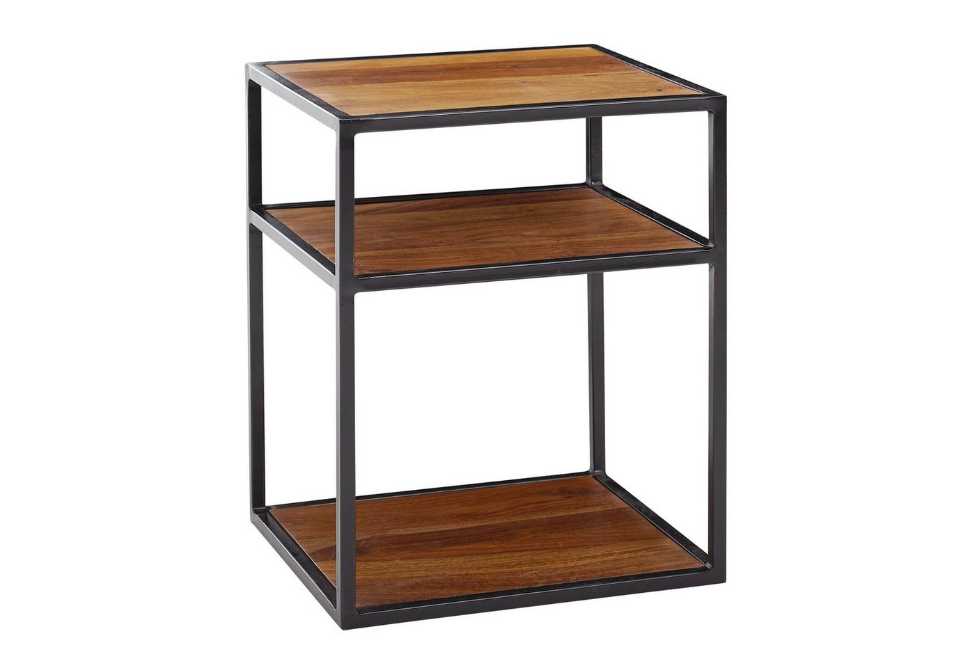 tinkaro Nachttisch JUREK Mango Massivholz, Walnuss finish Beistelltisch Braun (1-St) von tinkaro