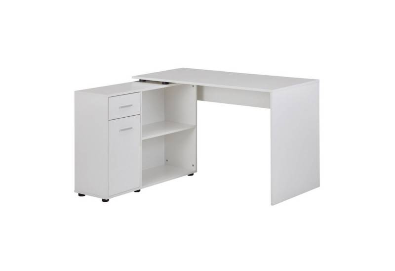 tinkaro Schreibtisch CLARISSA Holz Computertisch Weiß (1-St) von tinkaro