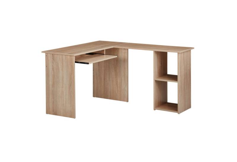 tinkaro Schreibtisch RINGO Holz Eckschreibtisch Braun Schreibtischkombination (1-St) von tinkaro