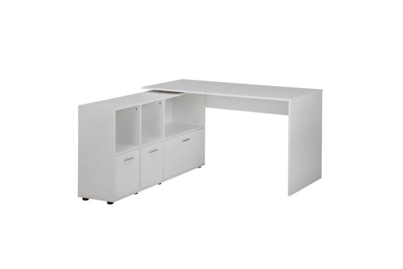 tinkaro Schreibtisch SELMA Weiß mit Sideboard von tinkaro