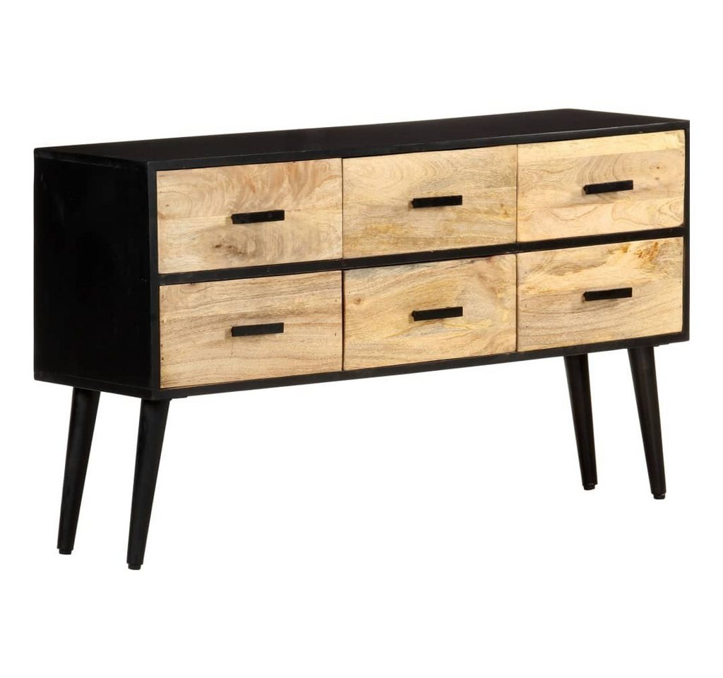 tinkaro Sideboard BIRKENA Massivholz Mango Anrichte Braun/Schwarz von tinkaro