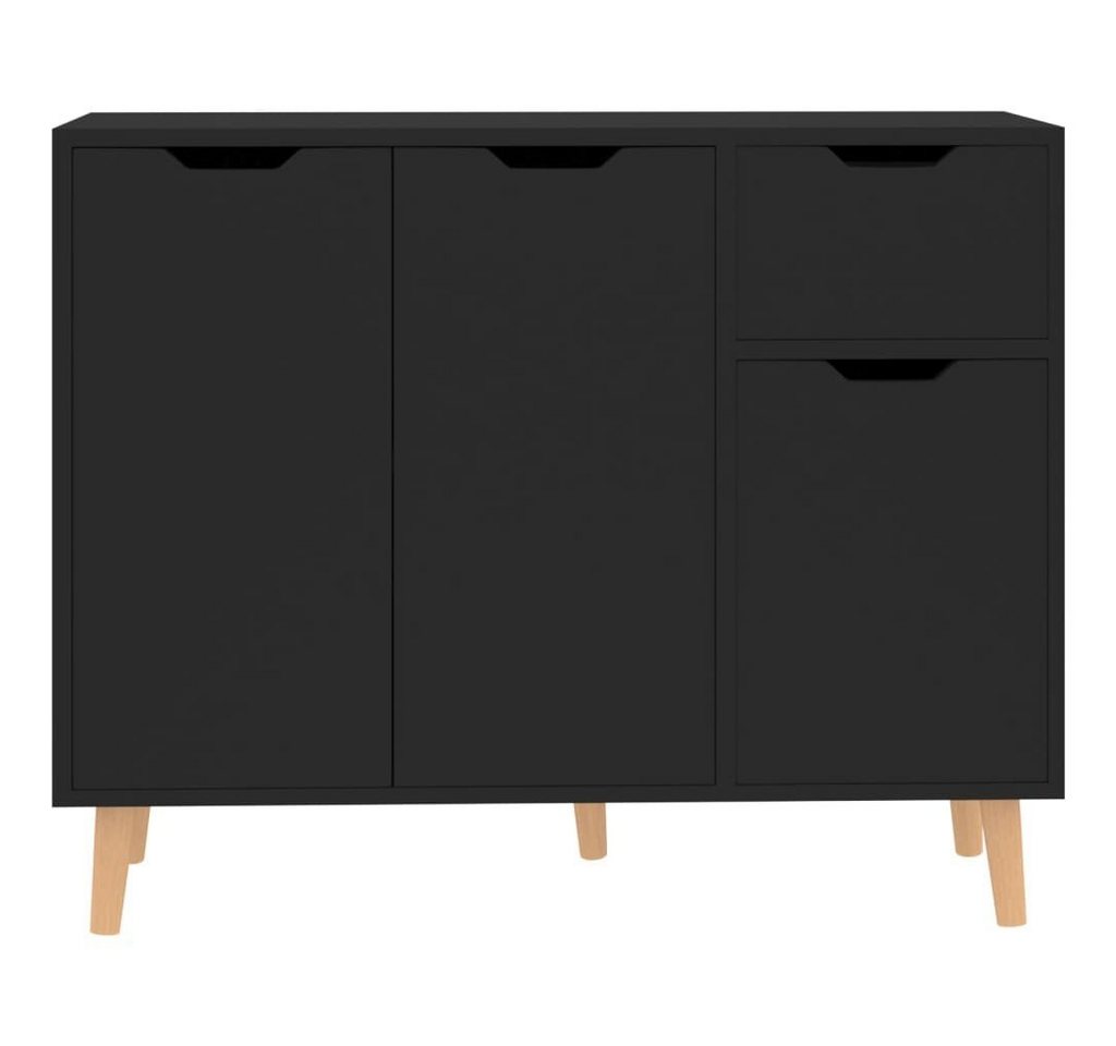 tinkaro Sideboard HEDDA Holz Beistellschrank Schwarz von tinkaro