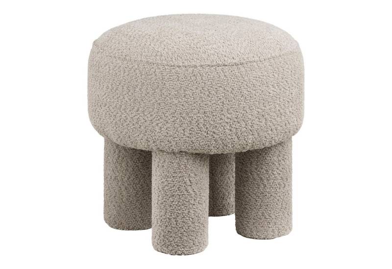 tinkaro Sitzhocker Pouf Perth Polyester, Schaumstoff, Sperrholz Hellgrau (Einzelartikel, 1 St) von tinkaro