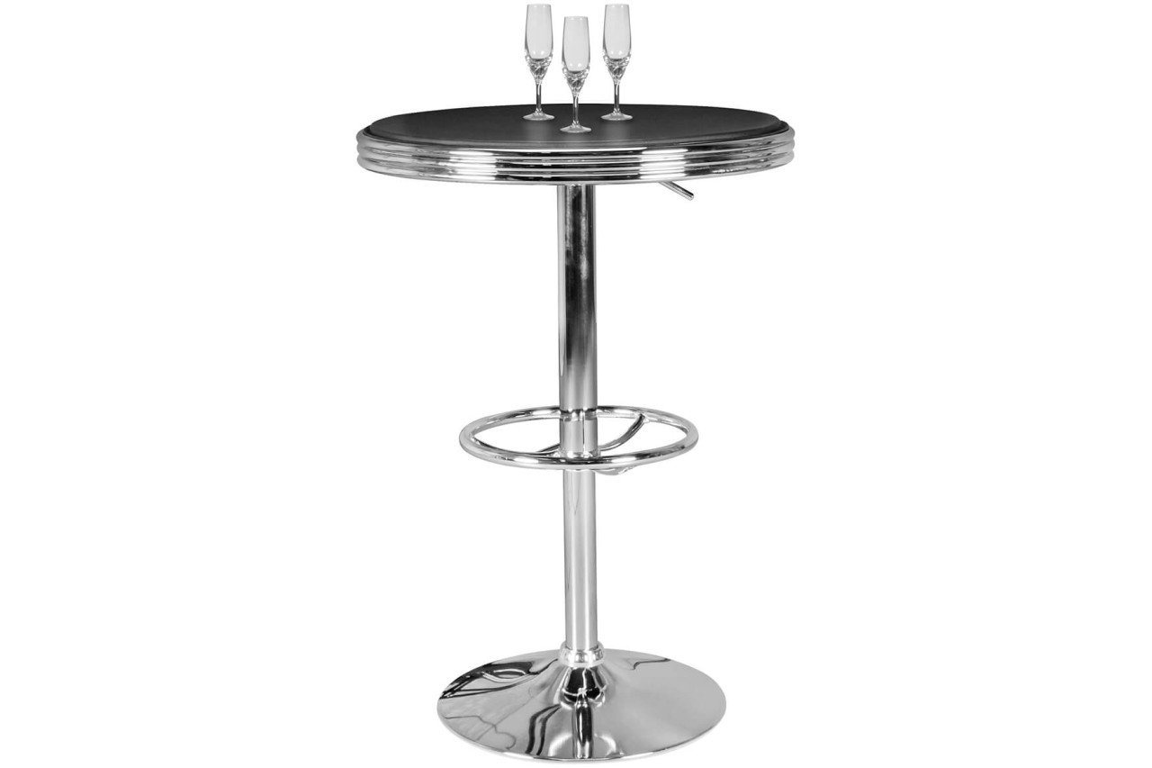 tinkaro Stehtisch SOLANA Aluminium/Kunstlederbezug Partytisch Silber von tinkaro