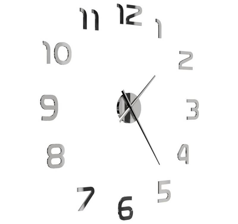 tinkaro Uhr DIARMAID 3D-Wanduhr Silbern von tinkaro
