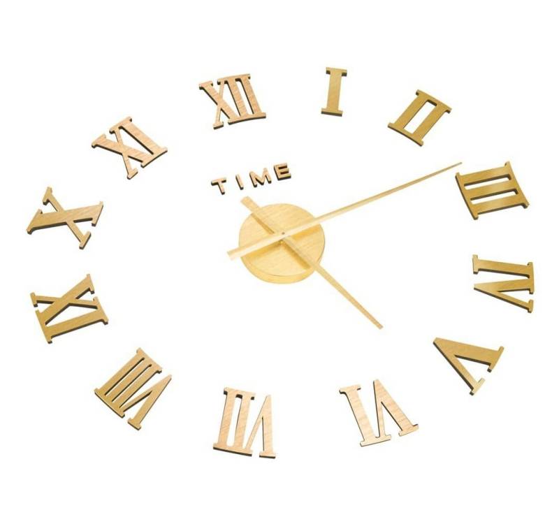 tinkaro Uhr DORKAS XXL-3D-Wanduhr Gold von tinkaro