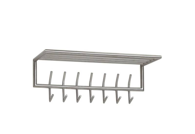 tinkaro Garderoben-Set PRANAS Stahl Wandgarderobe mit Ablage Silber, (1-St) von tinkaro