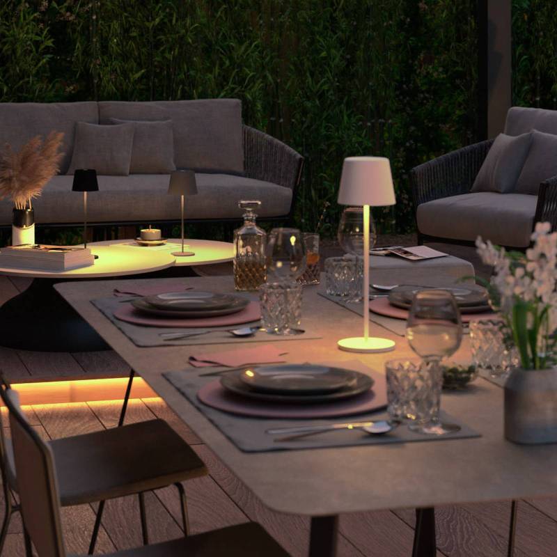 Müller Licht tint LED-Akku-Tischleuchte Dalia, Alu, weiß von tint