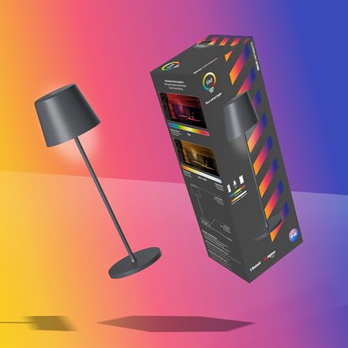 tint Dalia smarte LED-Tischleuchte, Anthrazit, RGB, funktioniert mit Zigbee+Alexa+Bluetooth App, 2,5W von tint