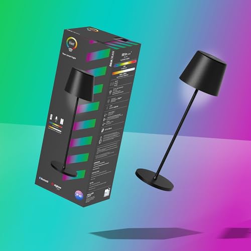 tint Dalia smarte LED-Tischleuchte, Schwarz, RGB, funktioniert mit Zigbee+Alexa+Bluetooth App, 2,5W von tint