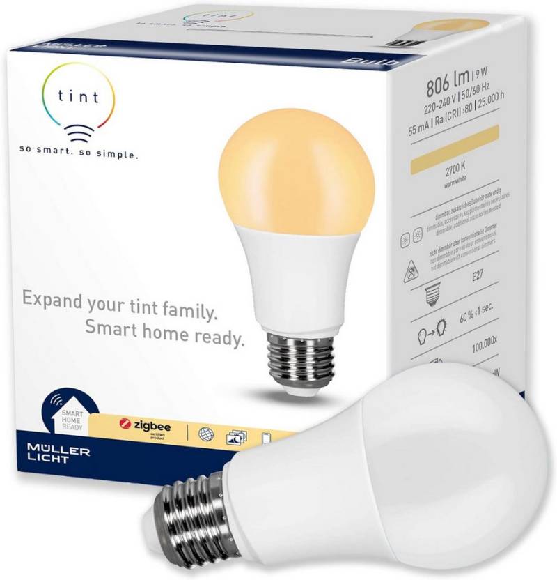 tint LED-Leuchtmittel Smarte LED-Birne, E27, Warmweiß, Vorprogrammierten Lichtszenen tint LED-Leuchtmittel Smarte LED-Birne, E27, Warmweiß, Vorprogrammierten Lichtszenen von tint