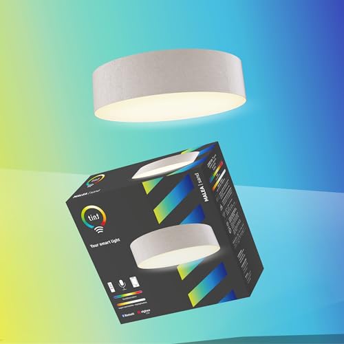 tint Smarte LED-Deckenleuchte Malea sand – Steuerbar per Alexa, Fernbedienung oder Bluetooth – Dimmbare Beleuchtung mit weißem (1800-6500 K) und farbigem RGB Licht von tint