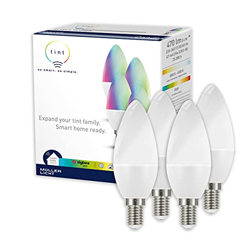 tint Smarte LED-Kerze – Steuerbar per Alexa, Fernbedienung oder App – Dimmbare E14 Glühbirne mit weißem und farbigem Licht RGB, 40 W… tint Smarte LED-Kerze – Steuerbar per Alexa, Fernbedienung oder App – Dimmbare E14 Glühbirne mit weißem und farbigem Licht RGB, 40 W… von tint