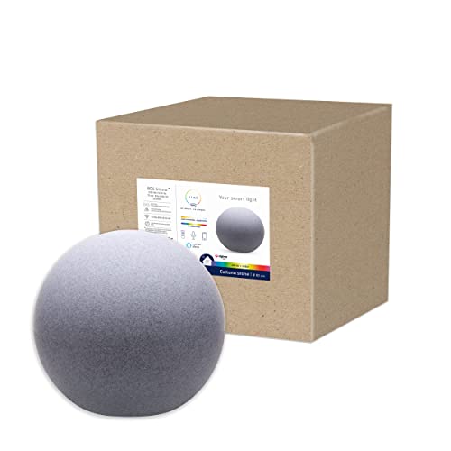 tint Smarte Outdoor LED Leuchtkugel Calluna Ø 50cm, Gartenkugel, Kugelleuchte, Farbwechsel RGB, E27 Fassung, ip44 für Außen, Zigbee, funktioniert mit Alexa, Optik: stone… von Müller-Licht