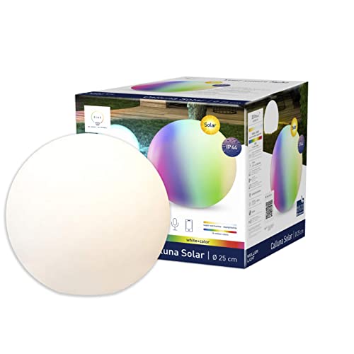 tint smarte Outdoor LED Kugel Calluna Solar, Solarleuchtkugel Ø 25 cm, weißes und farbiges Licht RGB, Zigbee, funktioniert mit Alexa… von Müller-Licht