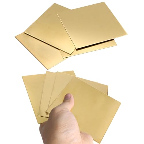 8 Stück Messingblech Thick 0,5mm x 50mm x 50mm Metallfolien Platte Messing Dünnes Blech Messingplatten Messingfolie Für DIY Schneiden Handwerk Machen von tintoke