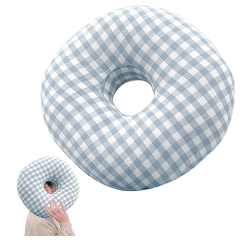 Piercing Kissen Ohrkissen,Donut Ohrenkissen,Piercing Kissen mit Loch Donut,Piercing Kissen mit Loch,Piercing Pillow,Piercing Kissen mit Loch Donut Kissen,Ohrenschmerzen vorbeugen (blaues Gitter) von tintoke